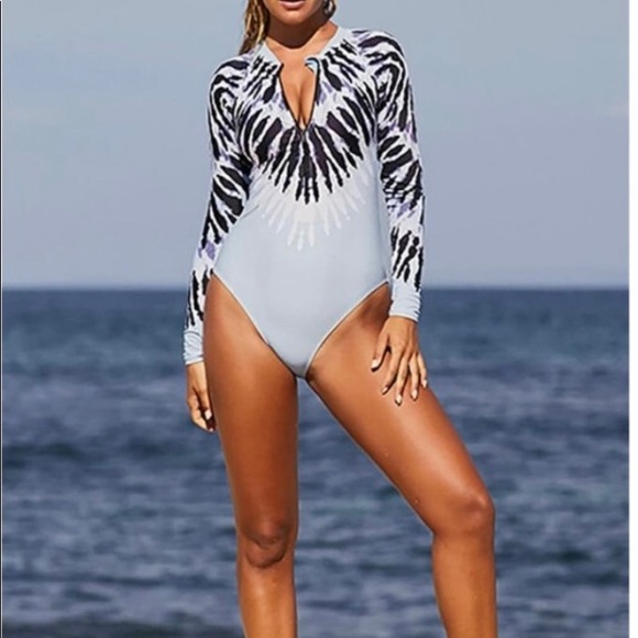 New! Surf Retro tie-dye swimwear one piece zip - Picture 11 of 11